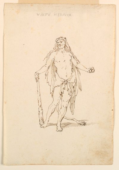 Dessin, Création de costumes : Force héroïque pour un ballet, vers 1720 - Unknown artistUnknown artist