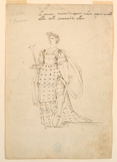 Dessin, création de costumes : Poésie pour un ballet, vers 1720 - Unknown artistUnknown artist
