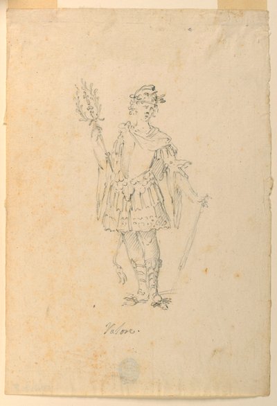 Dessin, création de costumes : Vaillance pour un ballet, vers 1720 - Unknown artistUnknown artist