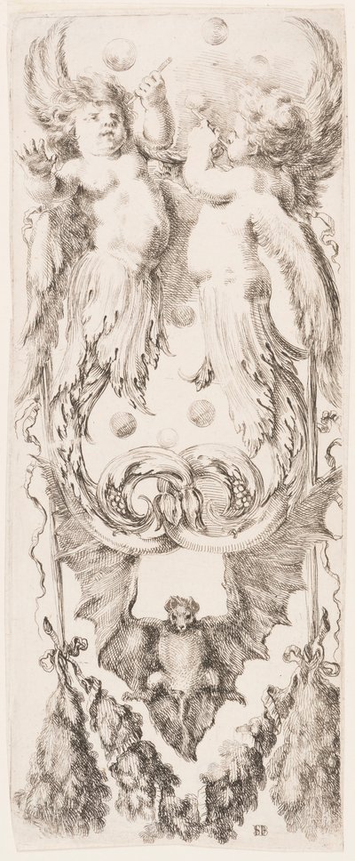 Estampe, ornements ou grotesques (ornement grotesque), vers 1653 - Unknown artistUnknown artist