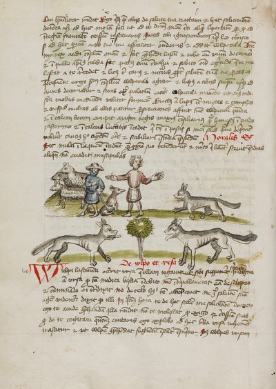 Un berger avec son chien et son troupeau ; un homme chassant un loup - Unknown artist