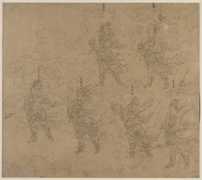 Album de thèmes taoïstes et bouddhistes : Procession de divinités taoïstes : Feuille 14 - Unknown artist