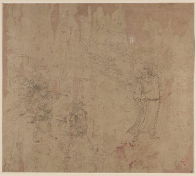 Album de thèmes taoïstes et bouddhistes : Procession de divinités taoïstes : Feuille 18 - Unknown artist