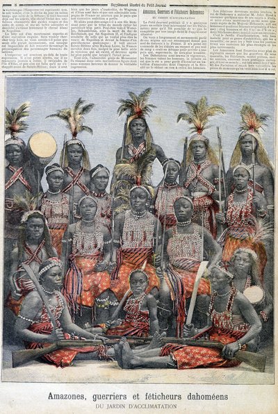 Amazones, guerrière et féticheuses dahoméennes (du Bénin actuel), du jardin d