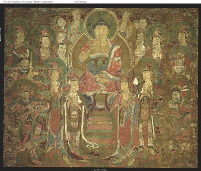 Bouddha Amitabha avec assemblée 아미타불회도 - Unknown artist
