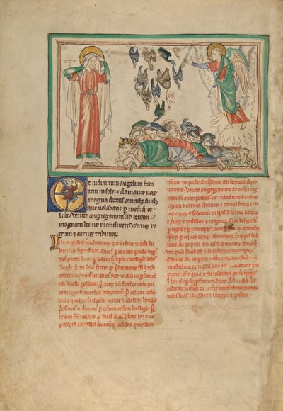 Un ange debout au soleil et des oiseaux invités au repas - Unknown artist