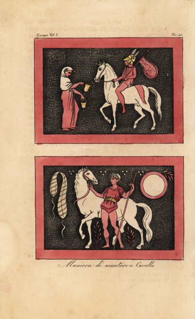 Méthode grecque ancienne de monter à cheval à cru - Unknown artist