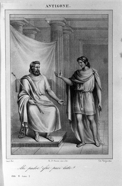Antigone Acte II, scène 1. Tragédie italienne de Vittorio Alfieri écrite en 1783 d