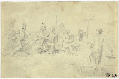 Assemblée des dieux et déesses sur le mont Olympe - Unknown artist