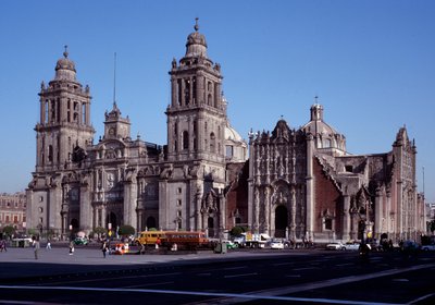 Art baroque : vue de la cathédrale métropolitaine de Mexico. XVIIIe siècle. Mexique. - Unknown artist