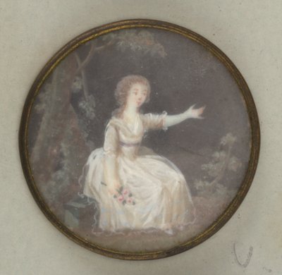 Bouton avec dame peinte - Unknown artist