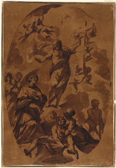 Christ triomphant apparaissant à un saint intercesseur - Unknown artist