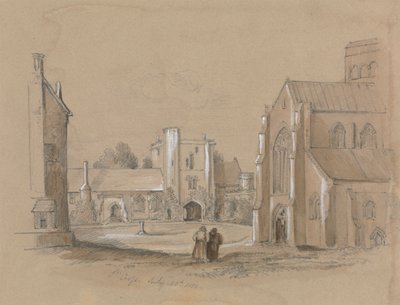 Cimetière avec deux figures au premier plan - Unknown artist