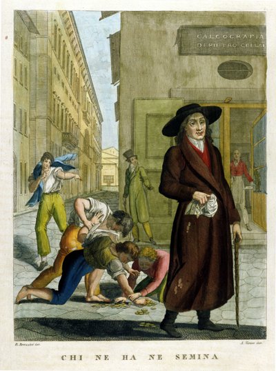 Compilation de proverbes, gravure de la fin du XVIIIe siècle - Unknown artist