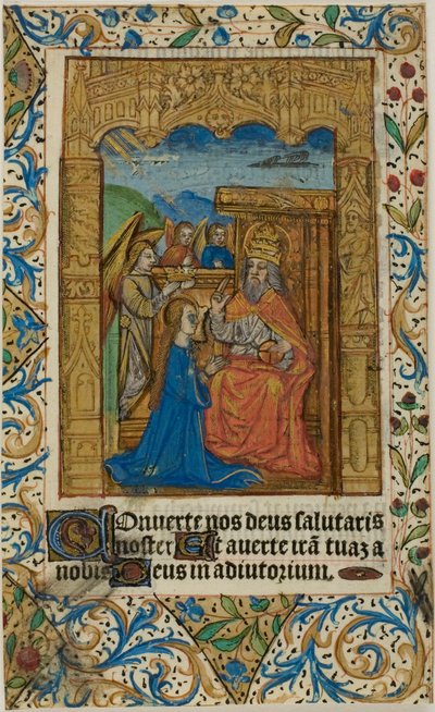 Couronnement de la Vierge avec bordure décorative d
