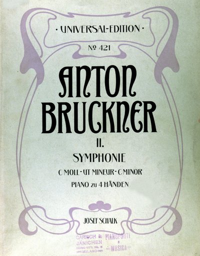 Couverture de la partition pour la deuxième symphonie en do mineur d