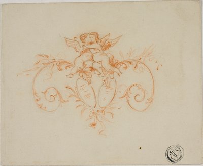 Rouleaux décoratifs avec deux amours - Unknown artist