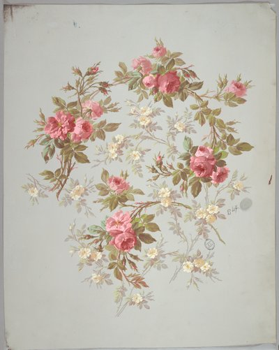 Conception pour papier peint et textiles : Fleurs - Unknown artist