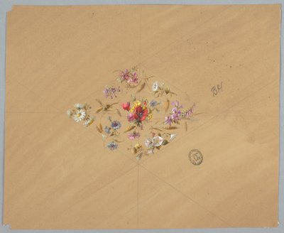 Conception pour papier peint et textiles : Fleurs - Unknown artist