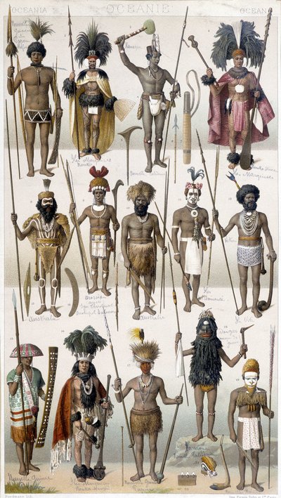 Différents costumes de guerriers d