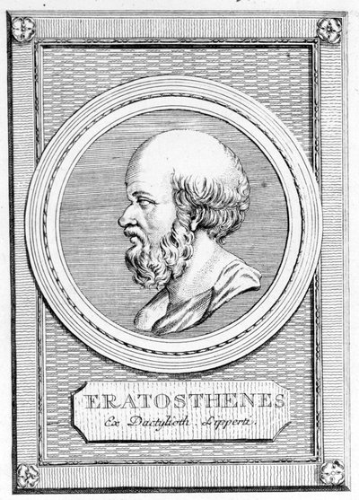 Ératosthène (275 av. J.-C. - 195 av. J.-C.) mathématicien, astronome, géographe et poète. Portrait d