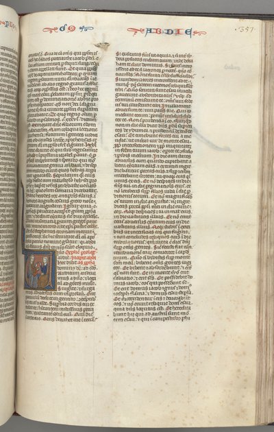 Fol. 357r, Obadiah, initiale historiée V, Obadiah et un Juif en discussion - Unknown artist
