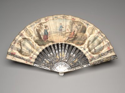 Éventail pliant avec scène pastorale, vers 1770 - Unknown artist