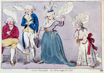 Révolution française : caricature contre la famille de la reine Marie-Antoinette et Louis XVI enfermés dans la prison du Temple - Unknown artist
