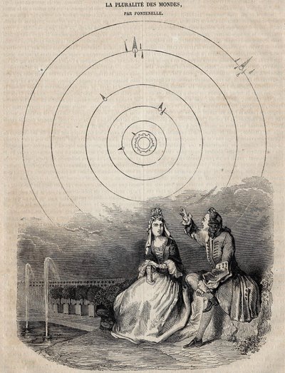 Frontispice de la « pluralité des mondes » par Bernard Le Bouyer de Fontenelle (1657-1757) gravé par Bernard Picard en 1756 - Unknown artist