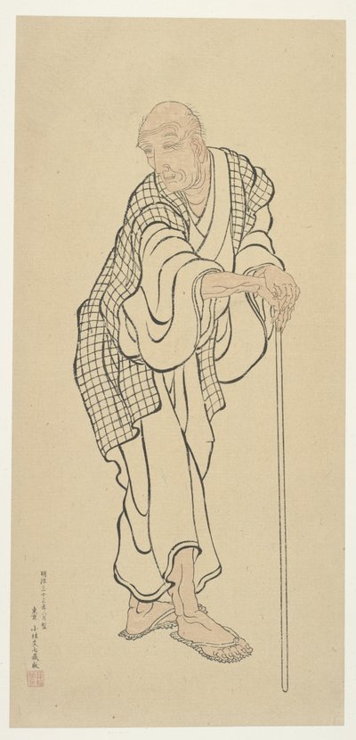 Hokusai en vieil homme - Unknown artist