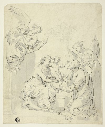 Sainte Famille avec anges - Unknown artist