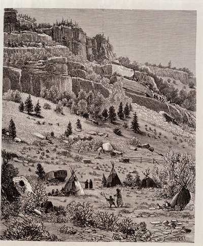 Campement indien dans la forêt de Kaibab, USA - dans « Tour du Monde » - Unknown artist