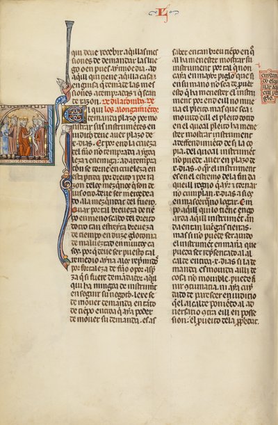 Initial E : Un avocat avec des clients devant un juge - Unknown artist