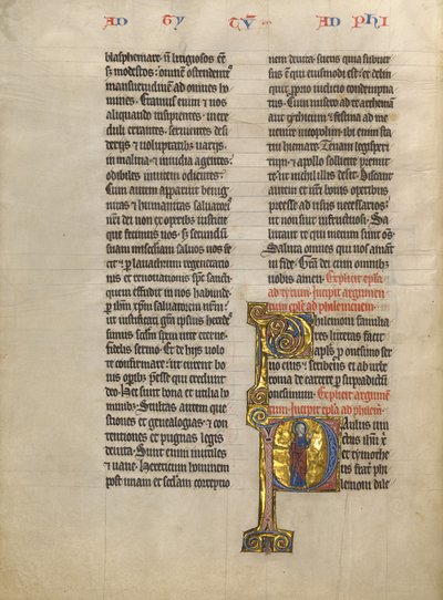 Initial P : Saint Paul avec un livre - Unknown artist