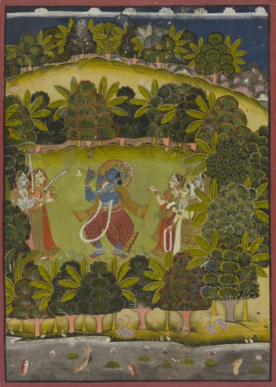 Krishna flûte pour les Gopis - Unknown artist