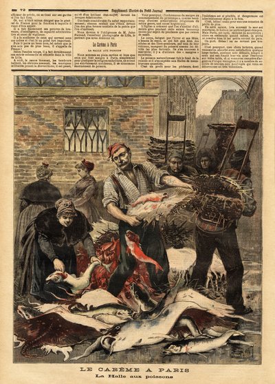 La Halle aux poissons de Paris. Gravure dans « Le petit journal » 4/03/1893. Collection Selva - Unknown artist