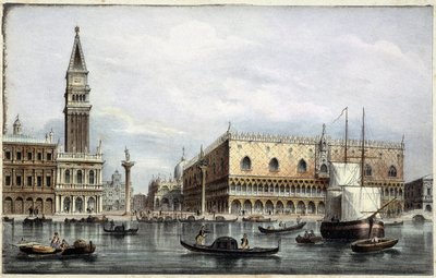 Le mole vu du canal - dans "Album des principales vues de Venise", ill. par Marco Moro, éd. Gio Brizeghel, v.1840 - Unknown artist