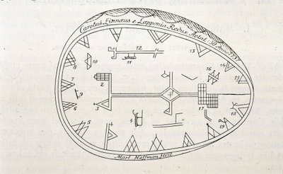 Tambour magique des chamans en Laponie, illustration d