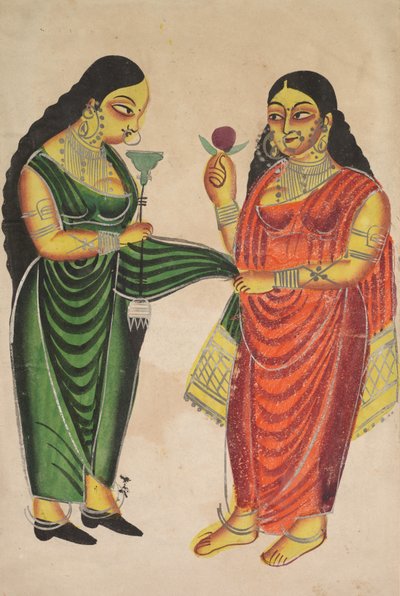 Servante apportant un hookah à une dame - Unknown artist