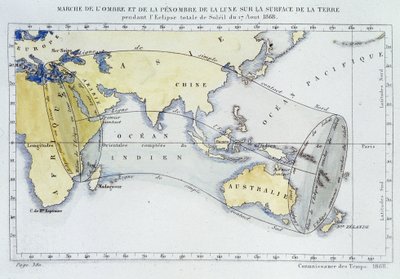Carte, publiée par le Bureau des Longitudes, montrant la marche de l