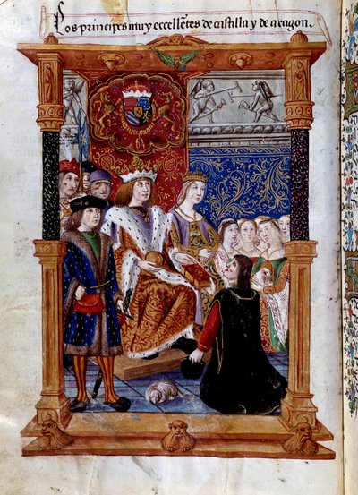 Marcuello présentant son livre à Ferdinand II d