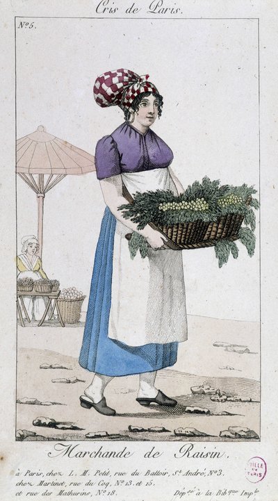 Marchand de raisins - dans Cris de Paris - Unknown artist