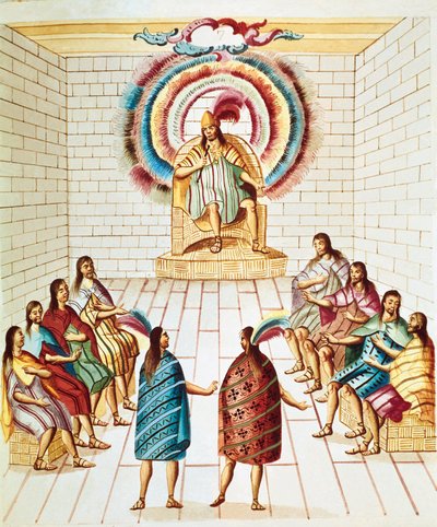 Montezuma (ou Moctezuma II), empereur aztèque (1466-1520) et son conseil - Unknown artist
