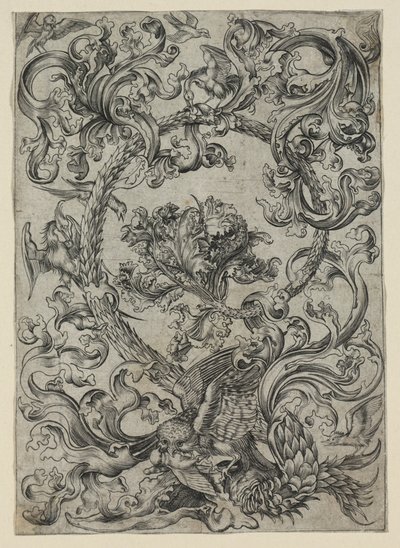 Feuillage ornemental, avec une chouette et d