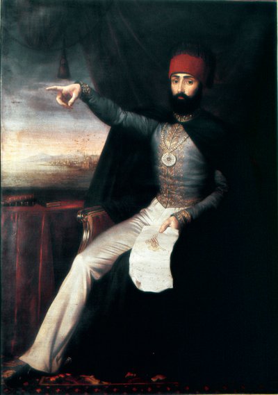 Empire ottoman : Portrait du sultan Mahmud II. Représentation anonyme à l