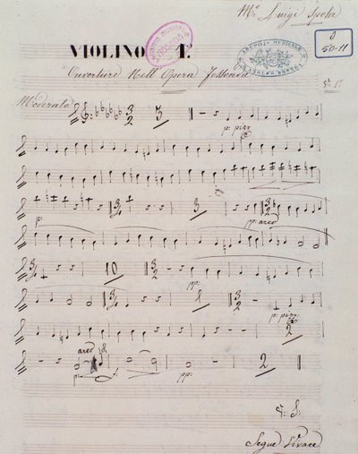 Page de la partition pour premier violon dans l