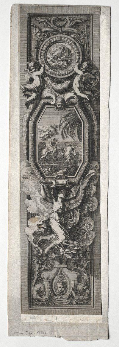 Panneau avec vignette de la fuite en Égypte - Unknown artist