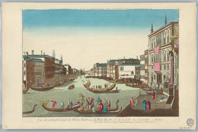 Peep-show, Vue du Grand Canal, du Palais Balbori, du Pont Rialto, et de la Fête des Condoles à Venise - Unknown artist
