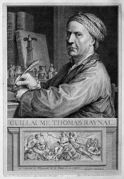 Portrait en frontispice de Raynal - dans « Histoire philosophique et politique des établissements et du commerce des Européens dans les deux Indes » par Guillaume Thomas Raynal. - Unknown artist