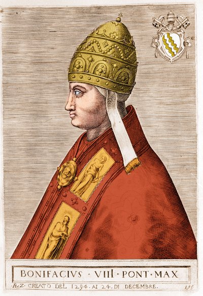 Portrait du pape Boniface VIII (Benedetto Caetani dit Bonifacio VIII) - Unknown artist